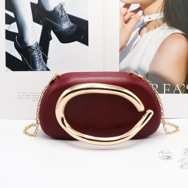 CUXVA Acrylic Clutch Purse for Women Classic Round Acrylic Evening Handbag Vintage Metal Handlebars Bag for Wedding Party Prom - Image 5